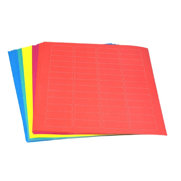 Label Sheets, Cryo, 43x19mm, for Cryovials, Assorted Colors, 1300PK